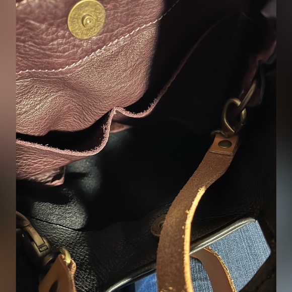 NWOT AWL SNAP color blocked soft pebbled leather boho crossbody/handbag - Picture 12 of 15